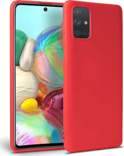Hurtel silky soft touch Задна корица Силикон 2мм Червен (Galaxy A71)