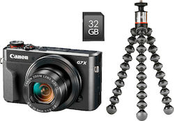 Canon PowerShot G7 X Mark II Compact Aparat Foto 20.9MP Cu Zoom Optic 4.2x cu Ecran 3" și Rezoluție Video 1920 x 1080 pixeli Kit pentru vlogging Întuneric