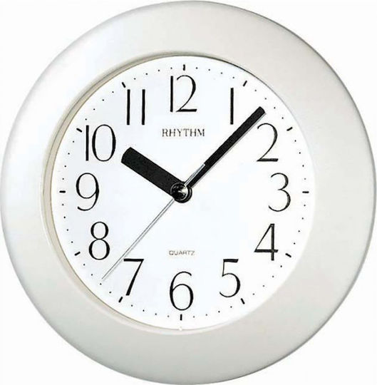 Rhythm Wall Clock Plastic White Ø17.8cm