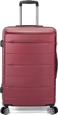 Benzi Cabin Travel Suitcase Hard Burgundy with 4 Wheels Height 55cm