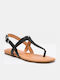 Ugg Australia Dinuba Leather Women's Flat Sandals in Black Color