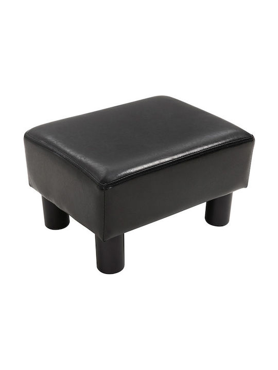 Stool Footstool Upholstered with Leatherette Black 40x30x24cm