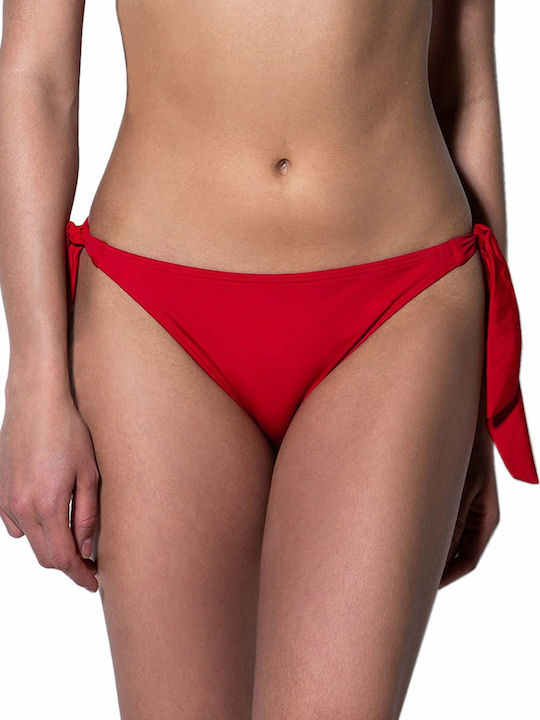 Bluepoint Bikini Slip με Κορδονάκια Κόκκινο