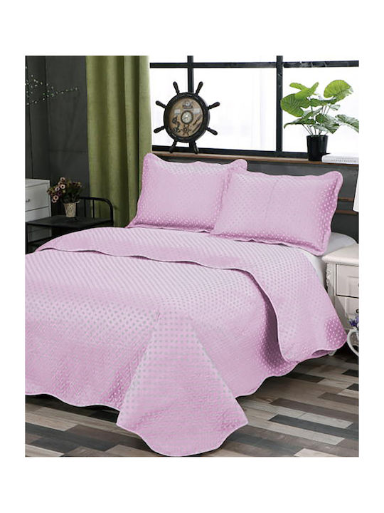 Silk Fashion Dot Set Coverlet Queen Size Microf...