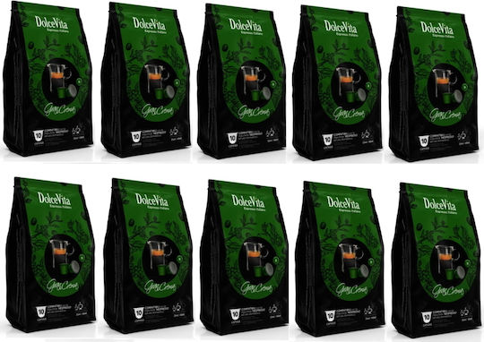 Dolce Vita Capsule Espresso Gran Crema Compatibile cu Mașina Nespresso 100capace