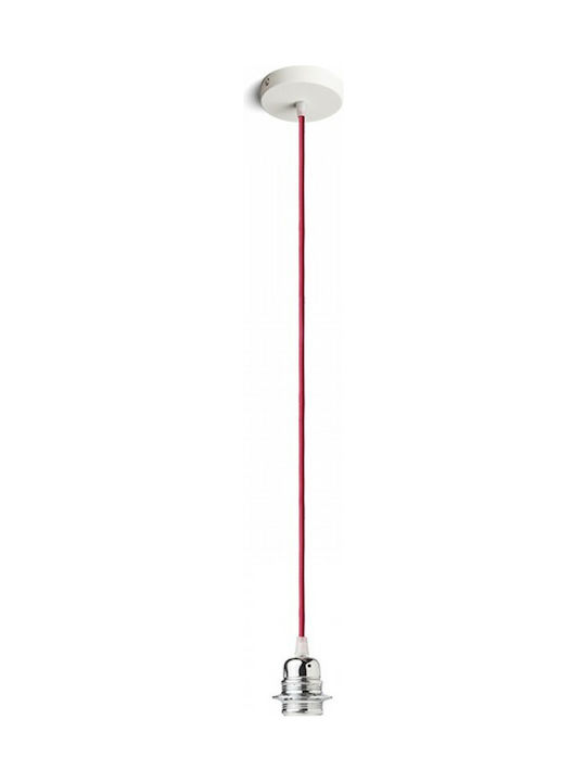 Rendl Light Studio Elisa White Pendant Light Suspension for Socket E27 Red