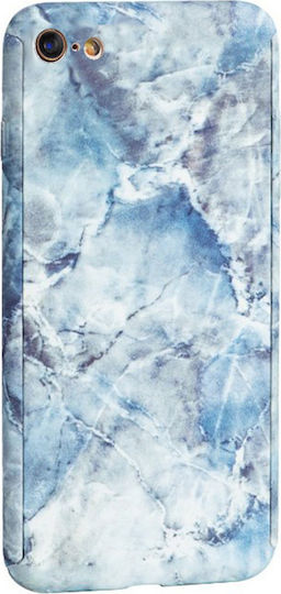 Marble 360 Full Cover Plastic Blue iPhone 6/6s Plus