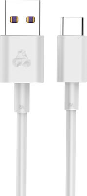 Powertech USB 3.0 Cable USB-C male - USB-A male Λευκό 1m (PTR-0079)