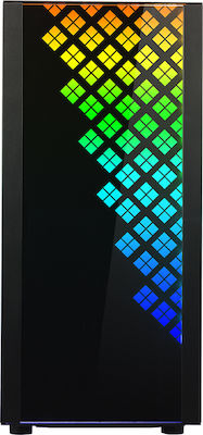 BitFenix Dawn TG Gaming Midi Tower Κουτί Υπολογιστή με Πλαϊνό Παράθυρο και RGB Φωτισμό Μαύρο