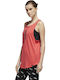 Adidas Vertical Logo Women's Athletic Cotton Blouse Sleeveless Fuchsia