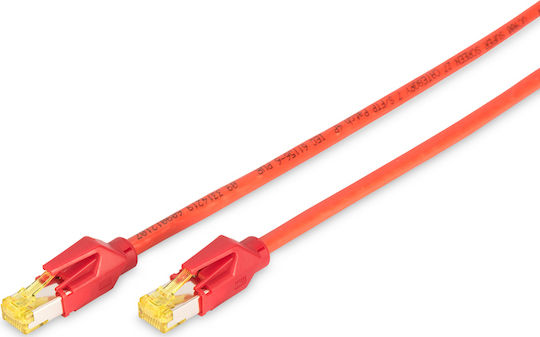 MCAB S/FTP Cat.7 (10Gbps) Καλώδιο Δικτύου Ethernet 1m Κόκκινο
