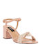 IQ Shoes Women's Sandals ZYT8251 with Ankle Strap Pink with Chunky Medium Heel