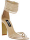 IQ Shoes S215 Damen Sandalen mit Chunky hohem Absatz in Beige Farbe