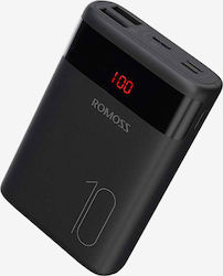Romoss Ares 10 Power Bank 10000mAh με 2 Θύρες USB-A Μαύρο