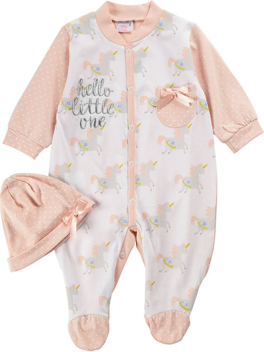 Funky Set Babystrampler Langärmliges mit Zubehör Weiß 2Stück