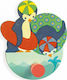 Djeco Wooden Kids Wall Hanger with One Hook Penguin Polychrome 18.5x21cm