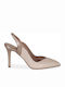 Mourtzi Leather Pointed Toe Stiletto Beige High Heels