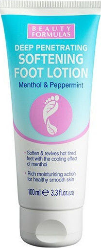 Beauty Formulas Menthol & Peppermint Moisturizing Foot Lotion with Urea 100ml