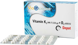 Viogenesis Vitamin K2 (MK-7) + Vitamin D3 Depot Vitamin 4000iu 60 Tablets Viogenesis Vitamin K2 (MK-7) + Vitamin D3 Depot Vitamin 4000iu 60 Tablets