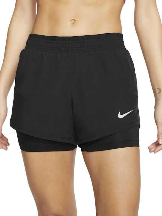 Nike Dri-Fit 2-In-1 Αθλητικό Γυναικείο Σορτς Μαύρο