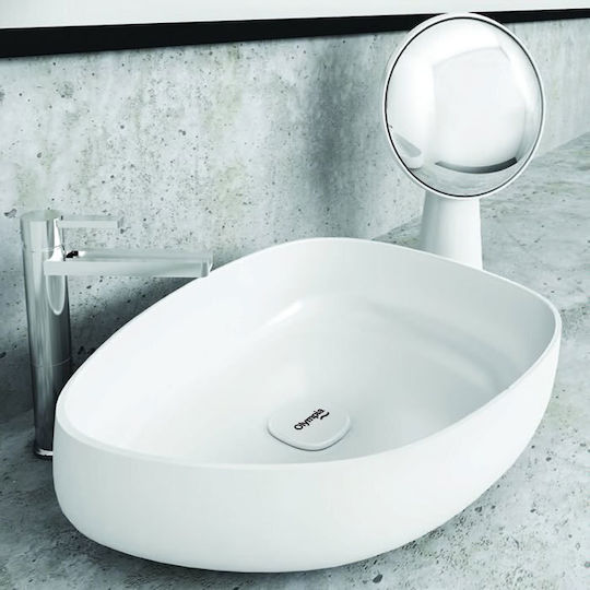 Olympia Metamorfosis 2550 Επικαθήμενος Νιπτήρας Πορσελάνης 55x42x14cm Λευκός