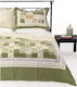 Silk Fashion 6127 Подредба Покривало Единично Памук Зелен 160x220см 2бр