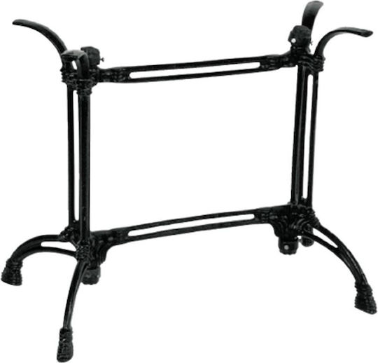 Woodwell Stand de masă din Fontă în Culoare Negru 80x49x71cm