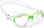 CressiSub Kids' Silicone Diving Mask Moon Kid Clear/Lime Green DN200667