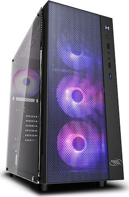 Deepcool Matrexx 55 Mesh Add-RGB 4F Gaming Midi Tower Κουτί Υπολογιστή με Πλαϊνό Παράθυρο Μαύρο