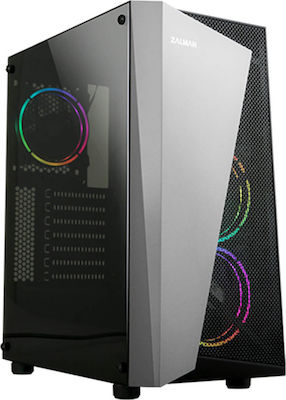 Zalman S4 Plus Midi Tower Κουτί Υπολογιστή με Πλαϊνό Παράθυρο Μαύρο