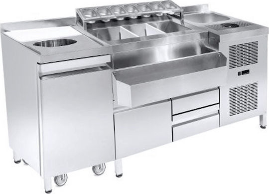 Niki Inox Commercial Preparation Cabinet 179x70x88cm