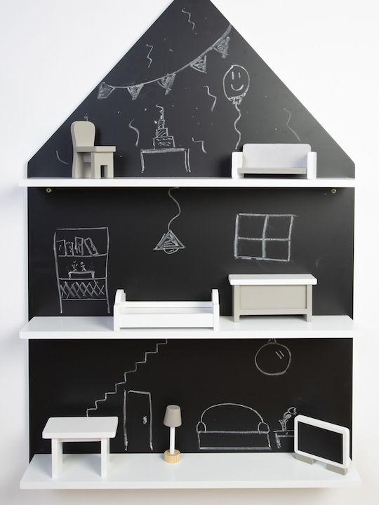 Kinderregale Schwarz Wandhalterung Kinderregal 60x11x90cm