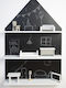 Kinderregale Schwarz Wandhalterung Kinderregal 60x11x90cm