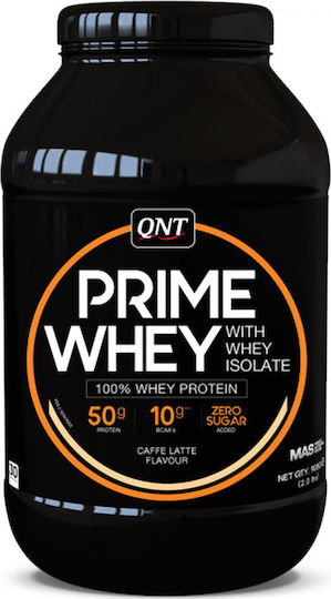QNT Prime Whey Πρωτεΐνη Ορού Γάλακτος Χωρίς Γλουτένη με Γεύση Caffe Latte 908gr
