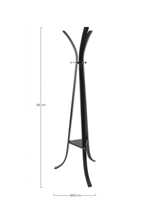 Bizzotto Wooden Coat Rack Black Triomphe 60x60x...
