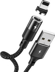 Remax Zigie RC-102i Magnet detasabil USB-A la Cablu Lightning Negru 1.2m