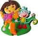 Viobrass Plastic Kids Wall Mounted Hanger with One Hook Dora Polychrome 8x9x2.3cm