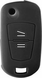 Silicone Car Key Cover Case Type-1 with 2 Buttons for Opel Black NG-