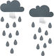 Tresxics Two Clouds Rain Drops Παιδική Κρεμάστρα Μονής Θέσης Βιδωτή Μεταλλική Grey 9εκ. 2τμχ
