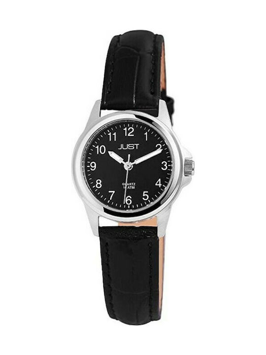 Just Watch Watch with Black Leather Strap JU100...