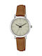 Q&Q Watch with Brown Leather Strap