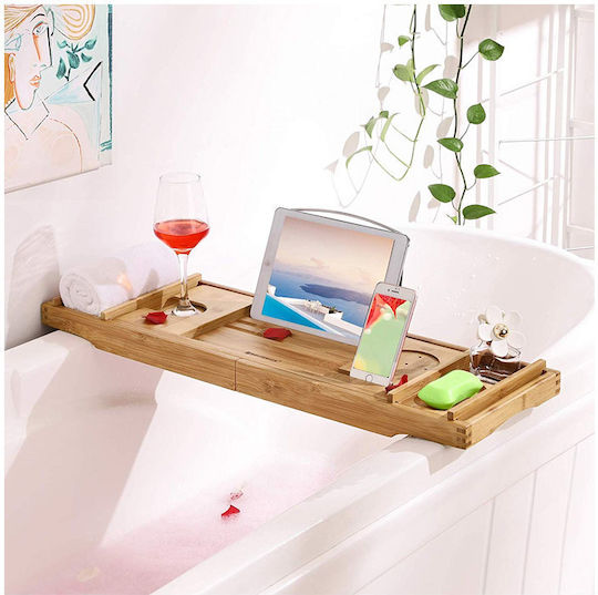 Songmics Badewannenregal Bamboo 109x4.5x23cm Braun