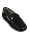 Boys Suede Moccasins with Velcro Navy Blue