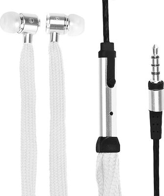 Hands Free Shoelace In-Ear Freihändig Kopfhörer mit Stecker 3.5mm Weiß