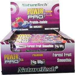 NatureTech Power Pro Plus Multi Vitamins Μπάρα με 30% Πρωτεΐνη & Γεύση Forest Fruit Smoothie 12x80gr