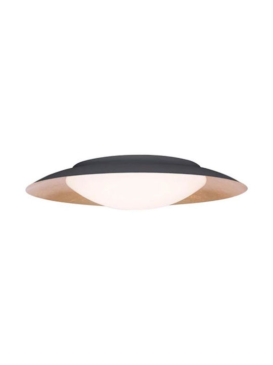 Zambelis Lights Μοντέρνα Μεταλλική Πλαφονιέρα Οροφής με Ενσωματωμένο LED σε Μαύρο χρώμα 40cm