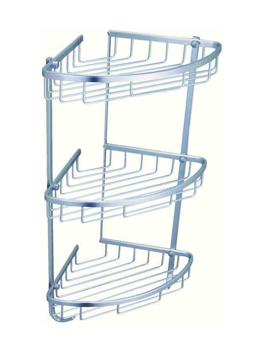 Dimitracas 05154 05154.001 Котешки тоалет Стенен Рафт за Баня Inox с 3 Рафта 60x22.5x60см