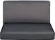 Woodwell Waterproof Garden Chair Cushion with Backrest CONCRETE Gray 2 Pieces 67x66cm
