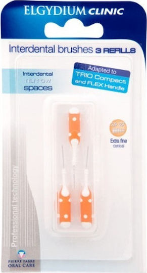 Elgydium Trio Refill Ανταλλακτικά για Μεσοδόντια Βουρτσάκια 1.2mm Πορτοκαλί 3τμχ
