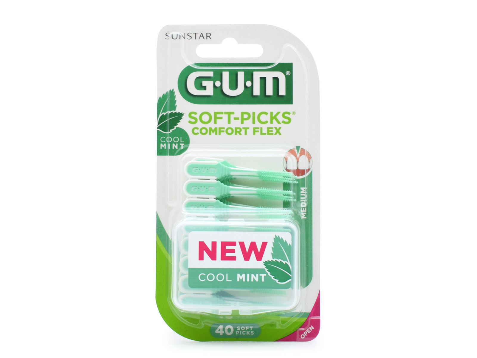 GUM SoftPicks Comfort Flex Μεσοδόντιες Οδοντογλυφίδες Medium Πράσινες